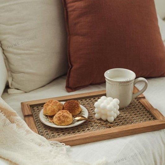 Hand-woven Rattan Serving Tray-Kitchenware- A Bit Sleepy | Homedecor Concept Store