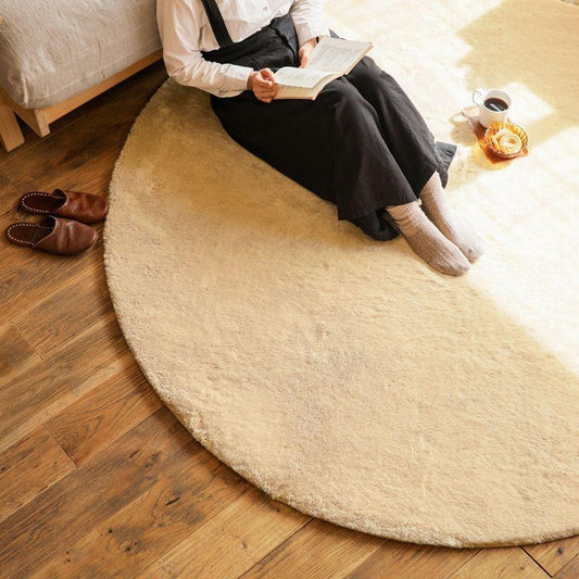 Japanese Microfiber Furry Rug (Round)-Floor rugs- A Bit Sleepy | Homedecor Concept Store
