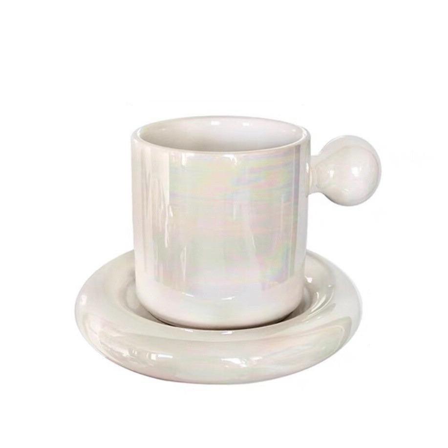 Modern Silver Handle Ceramic Mug-Drinkware- A Bit Sleepy | Homedecor Concept Store