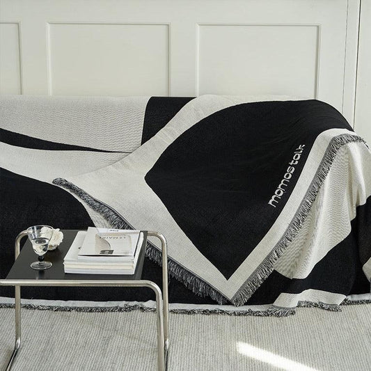 Momo - Abstract Tassel Knit Functional Throw Blanket-Textiles- A Bit Sleepy | Homedecor Concept Store
