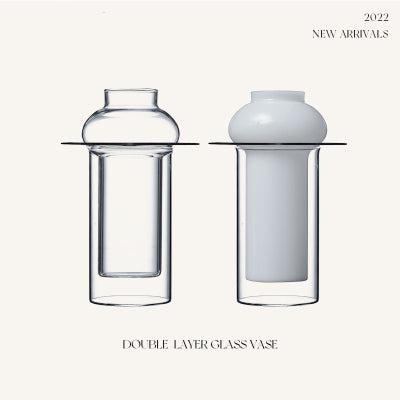 Momo - Double Layer Glass Vase-Furnishings- A Bit Sleepy | Homedecor Concept Store
