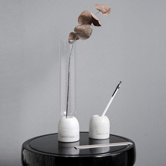 Momo - Marble Base Vase-Furnishings- A Bit Sleepy | Homedecor Concept Store