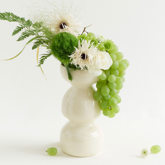 SRM - Cream Wave Handcrafted Ceramic Vase-Furnishings- A Bit Sleepy | Homedecor Concept Store