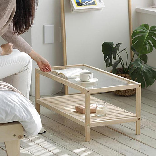 Simple Rectangular Solid wood Coffee Table-Furniture- A Bit Sleepy | Homedecor Concept Store