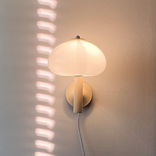 Creamy Mushroom Wall Lamp-Lighting- A Bit Sleepy | Homedecor Concept Store