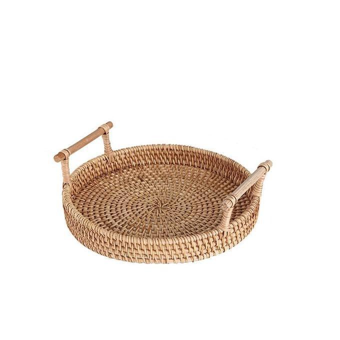 Hand-woven Rattan Serving Tray (with blotting papers)-Kitchenware- A Bit Sleepy | Homedecor Concept Store