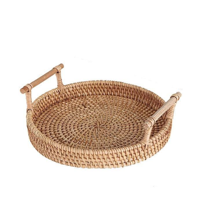 Hand-woven Rattan Serving Tray (with blotting papers)-Kitchenware- A Bit Sleepy | Homedecor Concept Store