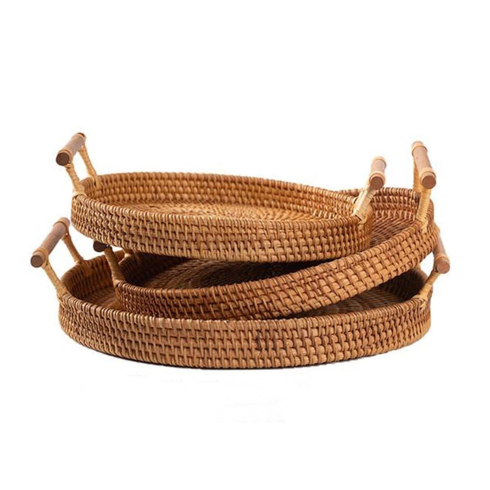 Hand-woven Rattan Serving Tray (with blotting papers)-Kitchenware- A Bit Sleepy | Homedecor Concept Store