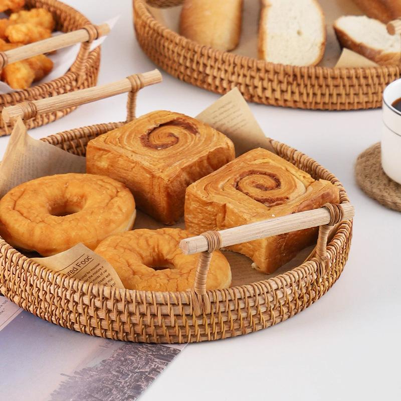 Hand-woven Rattan Serving Tray (with blotting papers)-Kitchenware- A Bit Sleepy | Homedecor Concept Store
