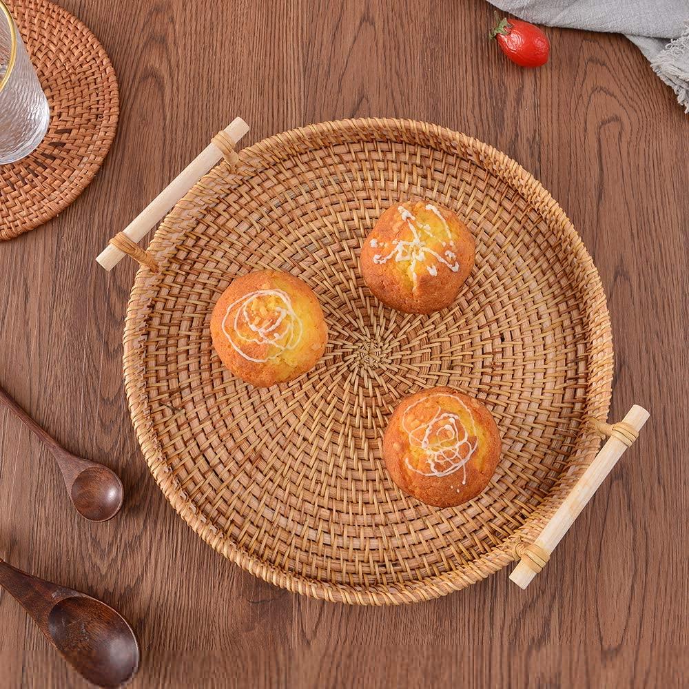 Hand-woven Rattan Serving Tray (with blotting papers)-Kitchenware- A Bit Sleepy | Homedecor Concept Store