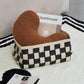 Momo - Checker Woven Leather Storage Basket-Furnishings- A Bit Sleepy | Homedecor Concept Store