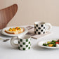 Momo - Checkerboard Ceramic Mug-Drinkware- A Bit Sleepy | Homedecor Concept Store
