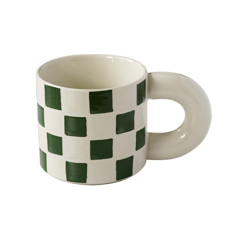 Momo - Checkerboard Ceramic Mug-Drinkware- A Bit Sleepy | Homedecor Concept Store