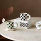 Momo - Checkerboard Ceramic Mug-Drinkware- A Bit Sleepy | Homedecor Concept Store