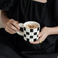 Momo - Checkerboard Ceramic Mug-Drinkware- A Bit Sleepy | Homedecor Concept Store