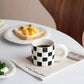 Momo - Checkerboard Ceramic Mug-Drinkware- A Bit Sleepy | Homedecor Concept Store