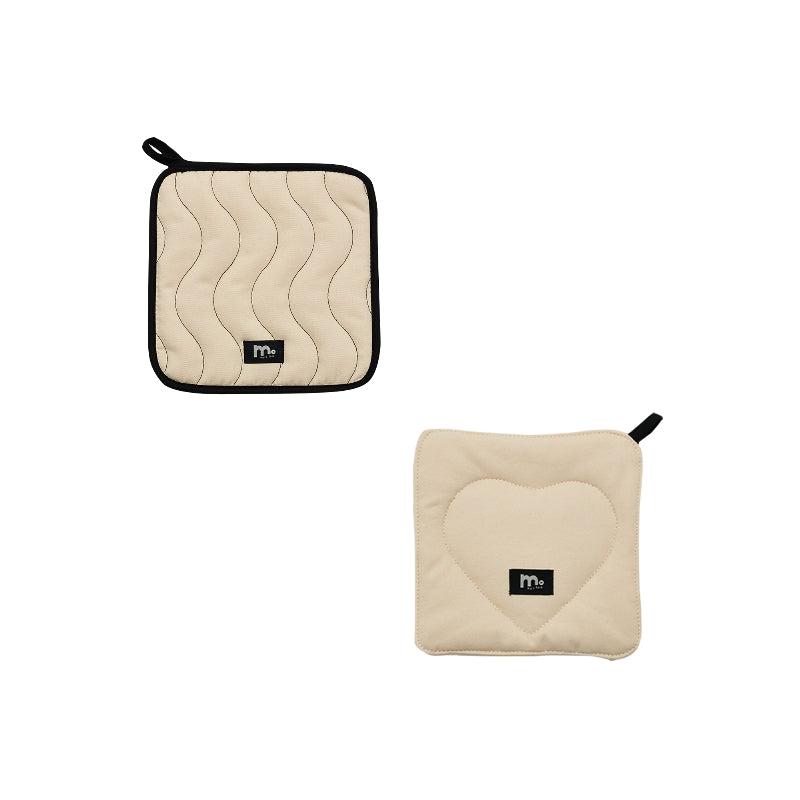 Momo - Cream White Ins Cotton Canvas Quilted Oven Mitt-Kitchenware- A Bit Sleepy | Homedecor Concept Store