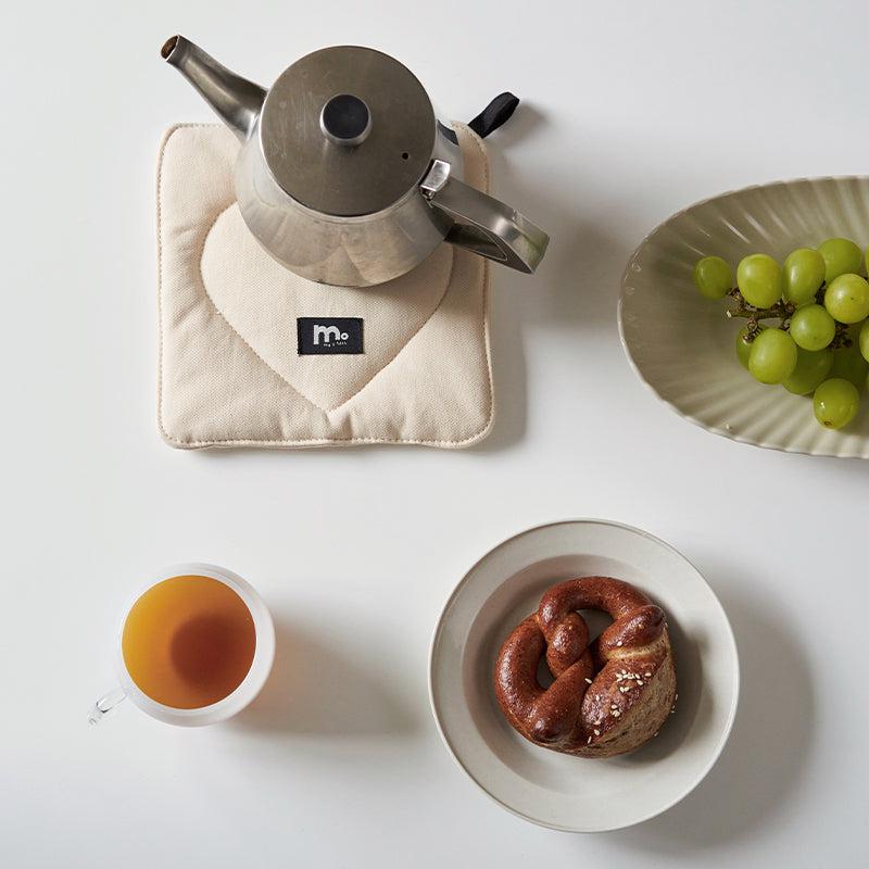 Momo - Cream White Ins Cotton Canvas Quilted Potholder-Kitchenware- A Bit Sleepy | Homedecor Concept Store
