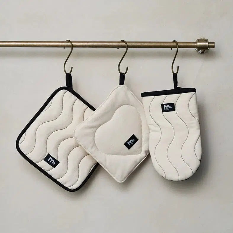 Momo - Cream White Ins Cotton Canvas Quilted Potholder-Kitchenware- A Bit Sleepy | Homedecor Concept Store