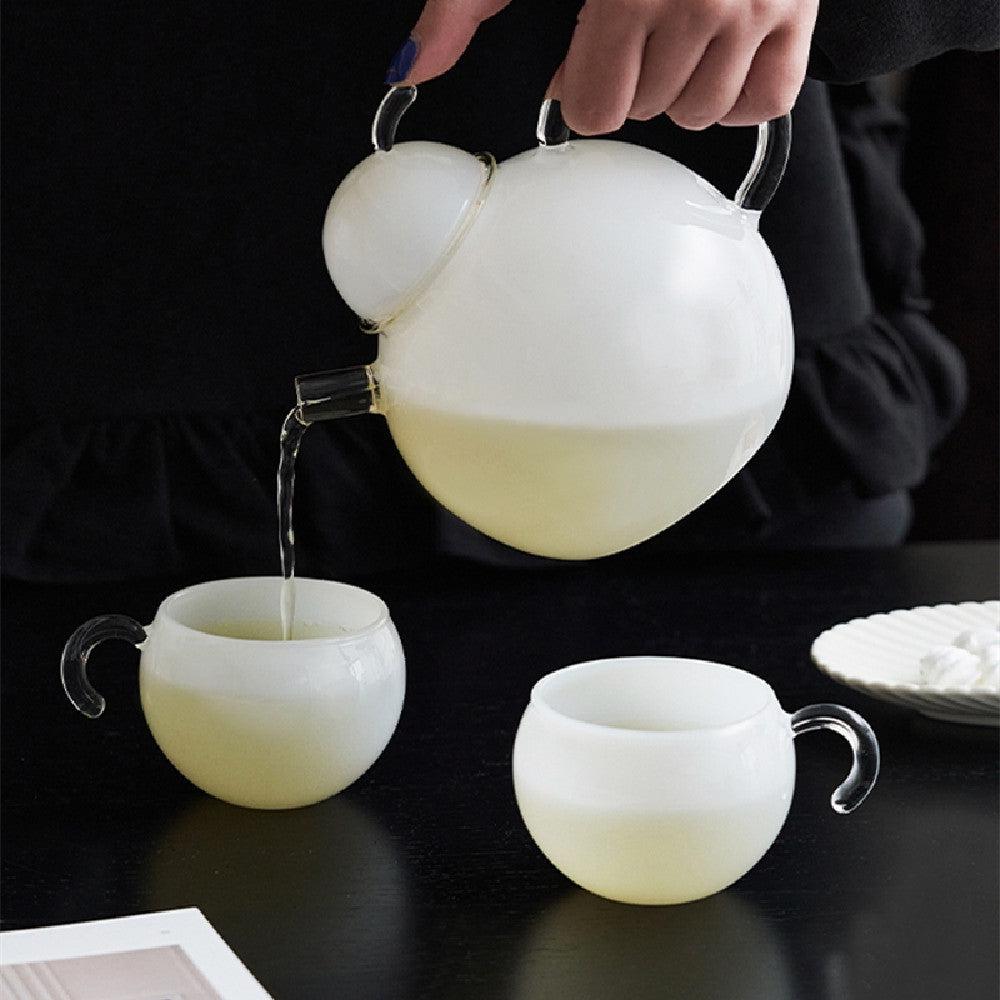 Momo - Fat Pear Round Glass Teapot Set-Drinkware- A Bit Sleepy | Homedecor Concept Store