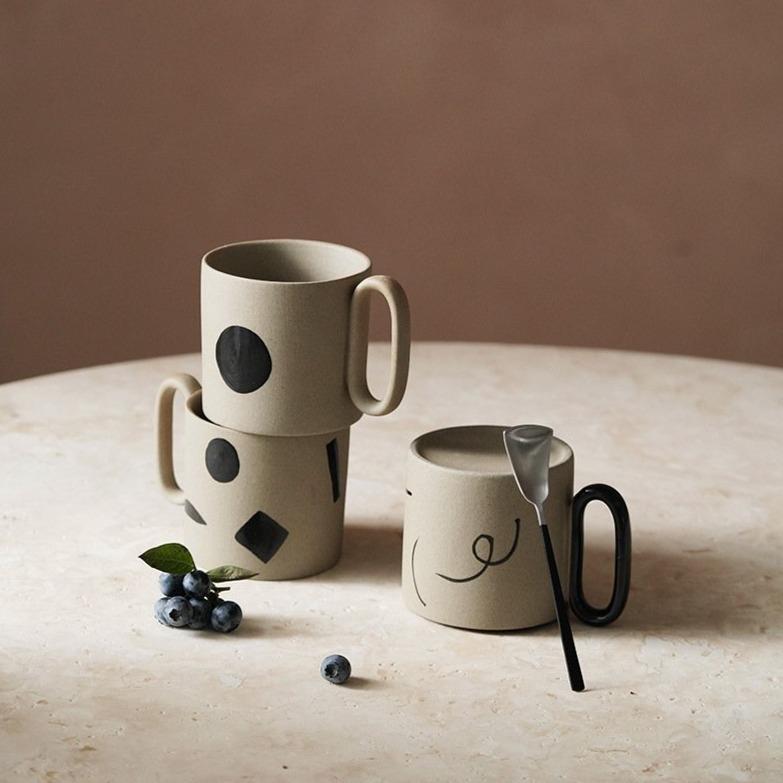 Momo - Geometry Sandy Mug-Drinkware- A Bit Sleepy | Homedecor Concept Store