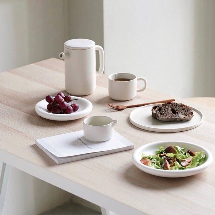 Momo - Plain White Revers Plate-Tableware- A Bit Sleepy | Homedecor Concept Store