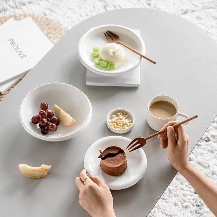 Momo - Plain White Revers Plate-Tableware- A Bit Sleepy | Homedecor Concept Store