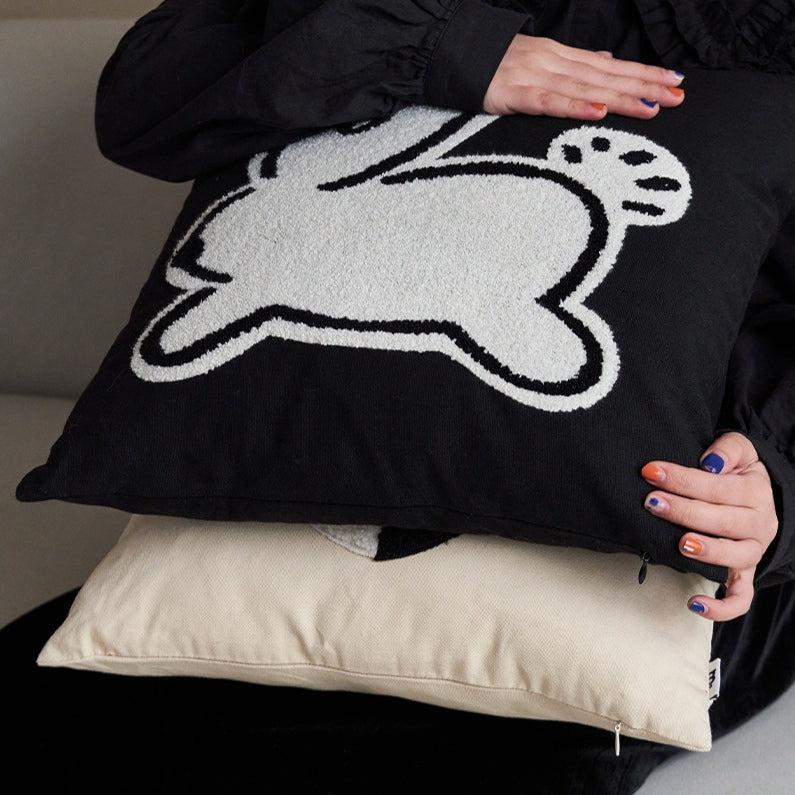 Momo - Rabbit Love Cotton Tufted Stitch Throw Pillow-Textiles- A Bit Sleepy | Homedecor Concept Store