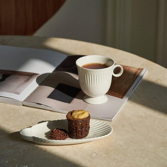 Momo - Venus Shell Retro Ceramic Coffee Cup & Plate-Tableware- A Bit Sleepy | Homedecor Concept Store