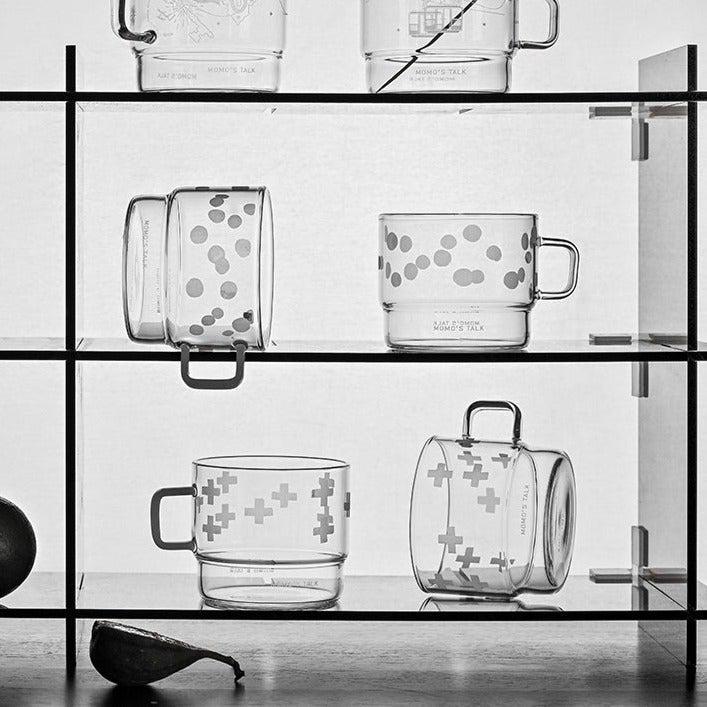 Momo - Wave Point Glass Mug-Drinkware- A Bit Sleepy | Homedecor Concept Store