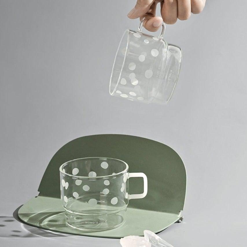 Momo - Wave Point Glass Mug-Drinkware- A Bit Sleepy | Homedecor Concept Store
