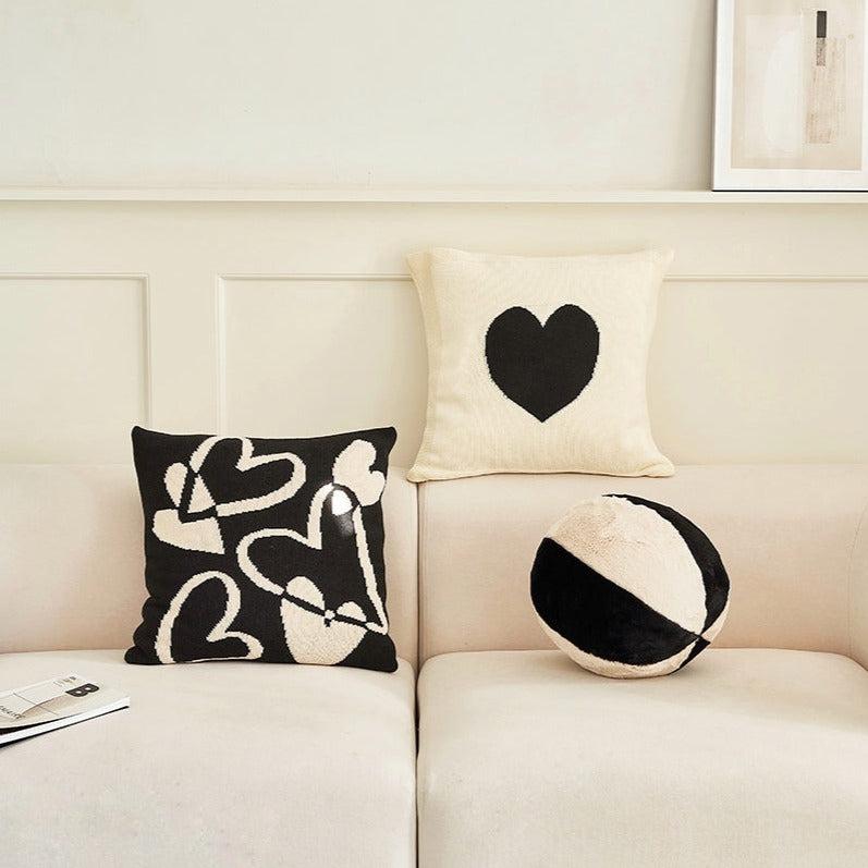 Momo - Wonderland Big Heart Knit Throw Pillow-Textiles- A Bit Sleepy | Homedecor Concept Store