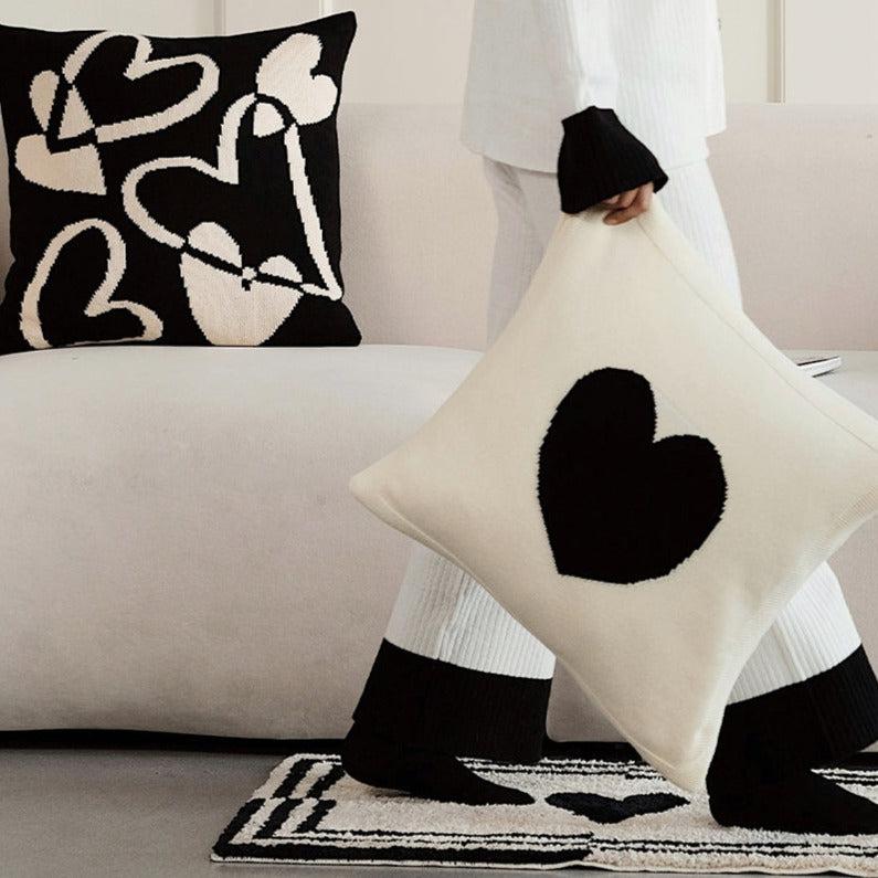 Momo - Wonderland Big Heart Knit Throw Pillow-Textiles- A Bit Sleepy | Homedecor Concept Store