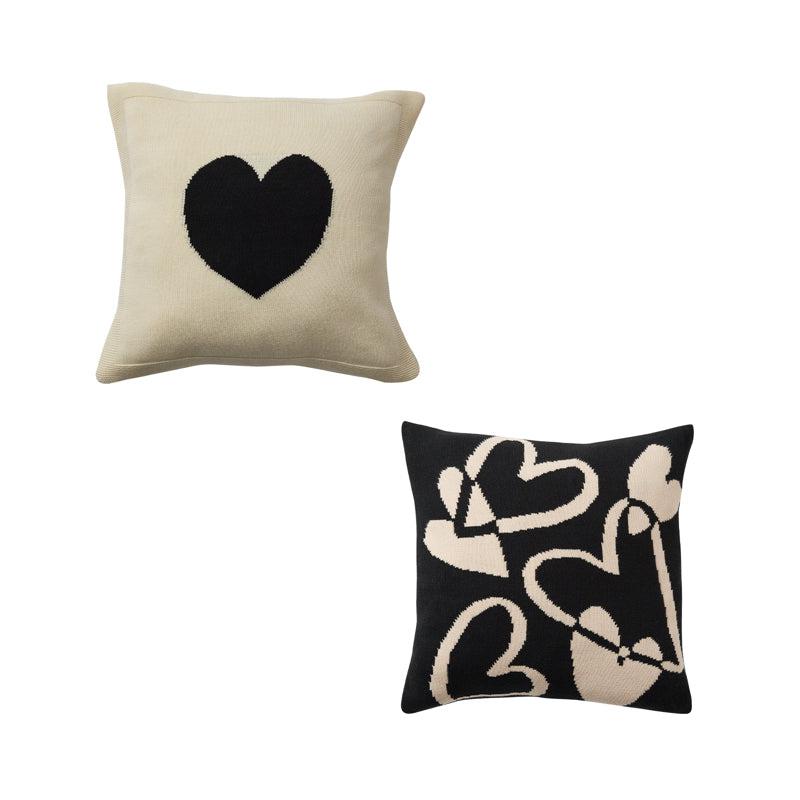 Momo - Wonderland Big Heart Knit Throw Pillow-Textiles- A Bit Sleepy | Homedecor Concept Store