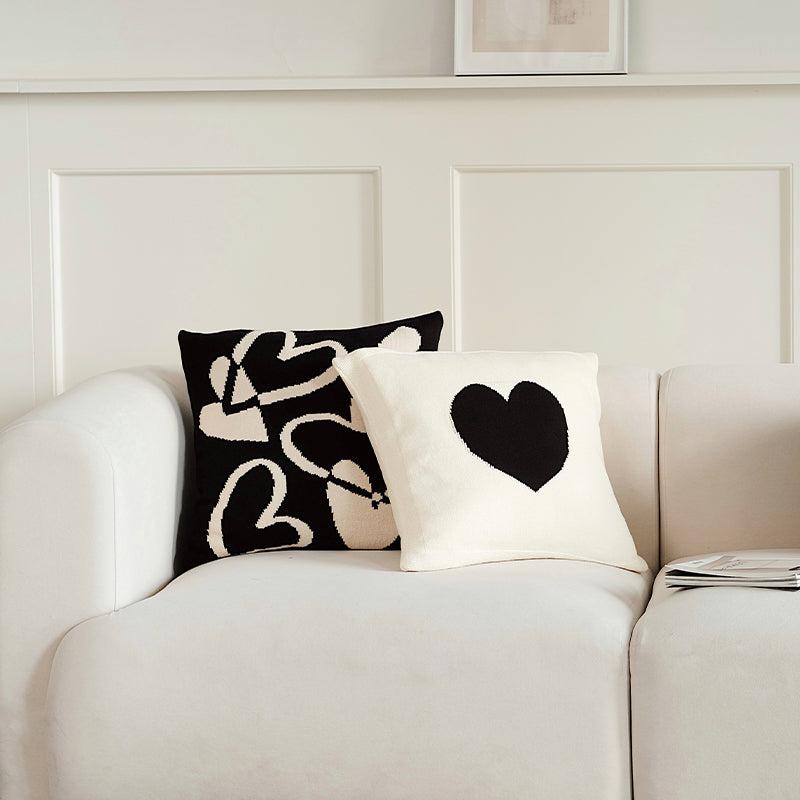 Momo - Wonderland Big Heart Knit Throw Pillow-Textiles- A Bit Sleepy | Homedecor Concept Store