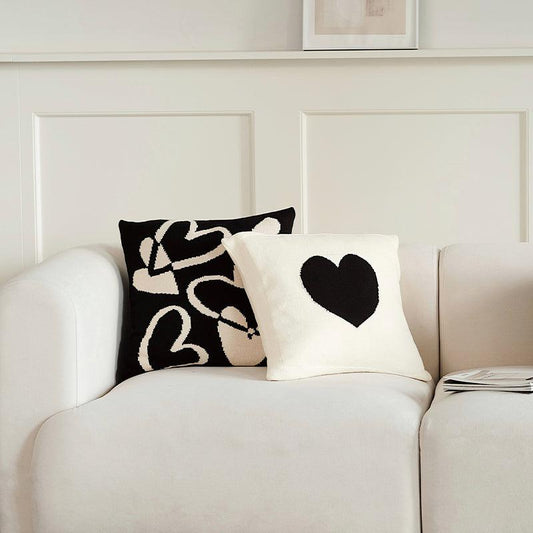 Momo - Wonderland Big Heart Knit Throw Pillow-Textiles- A Bit Sleepy | Homedecor Concept Store