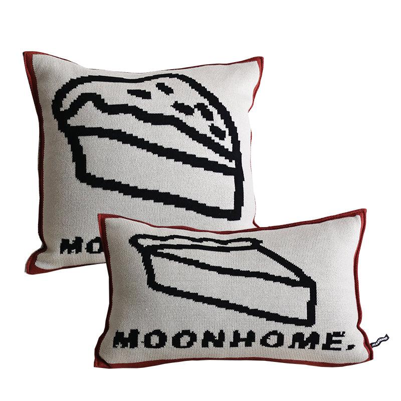 Moon - Cream Chestnut Cake Knitted Throw Pillow-Textiles- A Bit Sleepy | Homedecor Concept Store