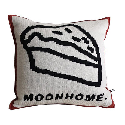 Moon - Cream Chestnut Cake Knitted Throw Pillow-Textiles- A Bit Sleepy | Homedecor Concept Store