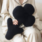 Moon - Lonely Black Flower Coral Velvet Throw Pillow-Textiles- A Bit Sleepy | Homedecor Concept Store