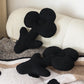 Moon - Lonely Black Flower Coral Velvet Throw Pillow-Textiles- A Bit Sleepy | Homedecor Concept Store
