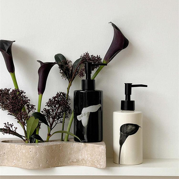 More - Calla Lily Ceramic Lotion Bottle-Kitchenware- A Bit Sleepy | Homedecor Concept Store