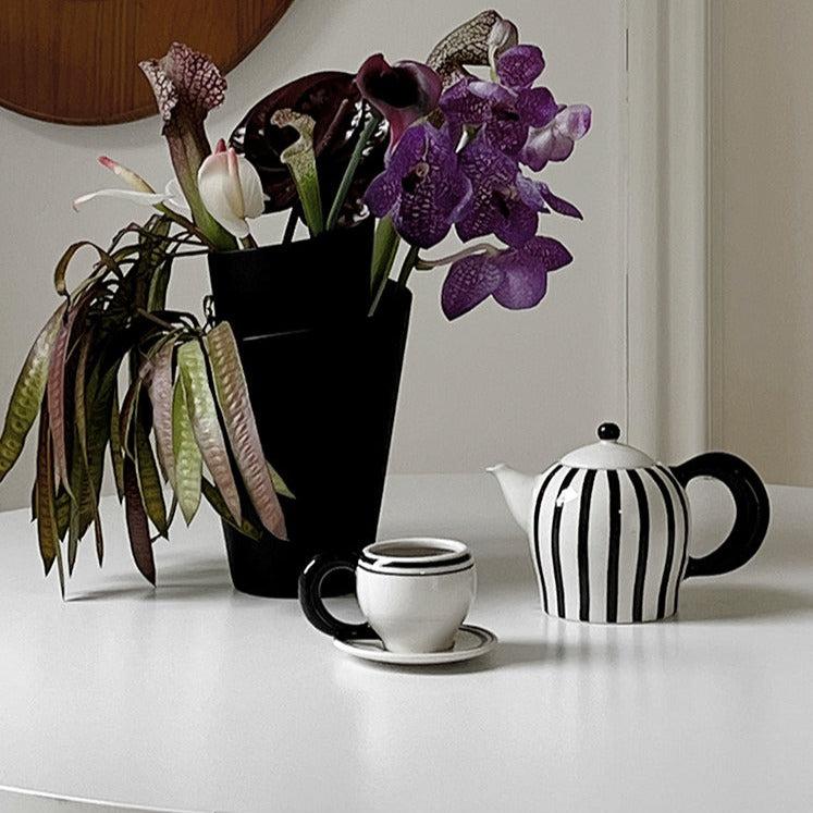 More - Ettore Stripes Ceramic Teapot Set-Drinkware- A Bit Sleepy | Homedecor Concept Store