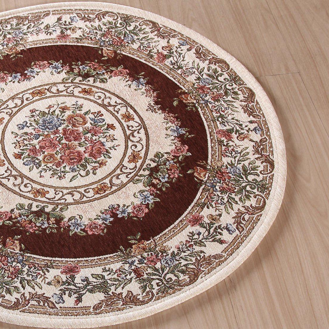 Pastoral Roses Rug (Round)-Floor rugs- A Bit Sleepy | Homedecor Concept Store
