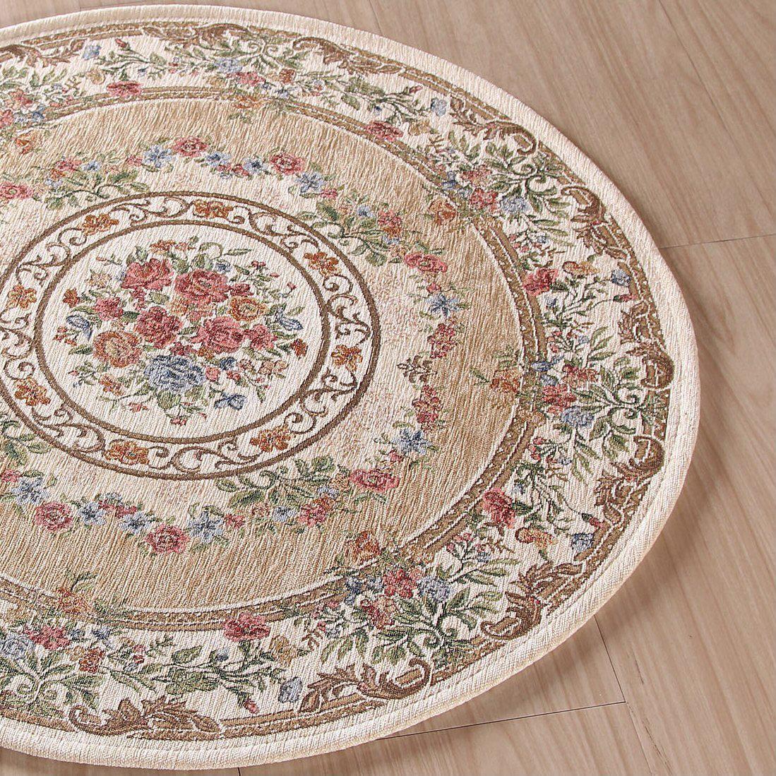 Pastoral Roses Rug (Round)-Floor rugs- A Bit Sleepy | Homedecor Concept Store