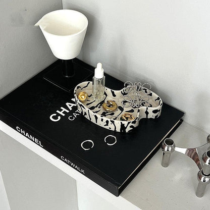 R.F - Plain White Ink Splash Irregular Plate-Drinkware- A Bit Sleepy | Homedecor Concept Store