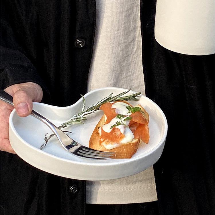 R.F - Plain White Ink Splash Irregular Plate-Drinkware- A Bit Sleepy | Homedecor Concept Store