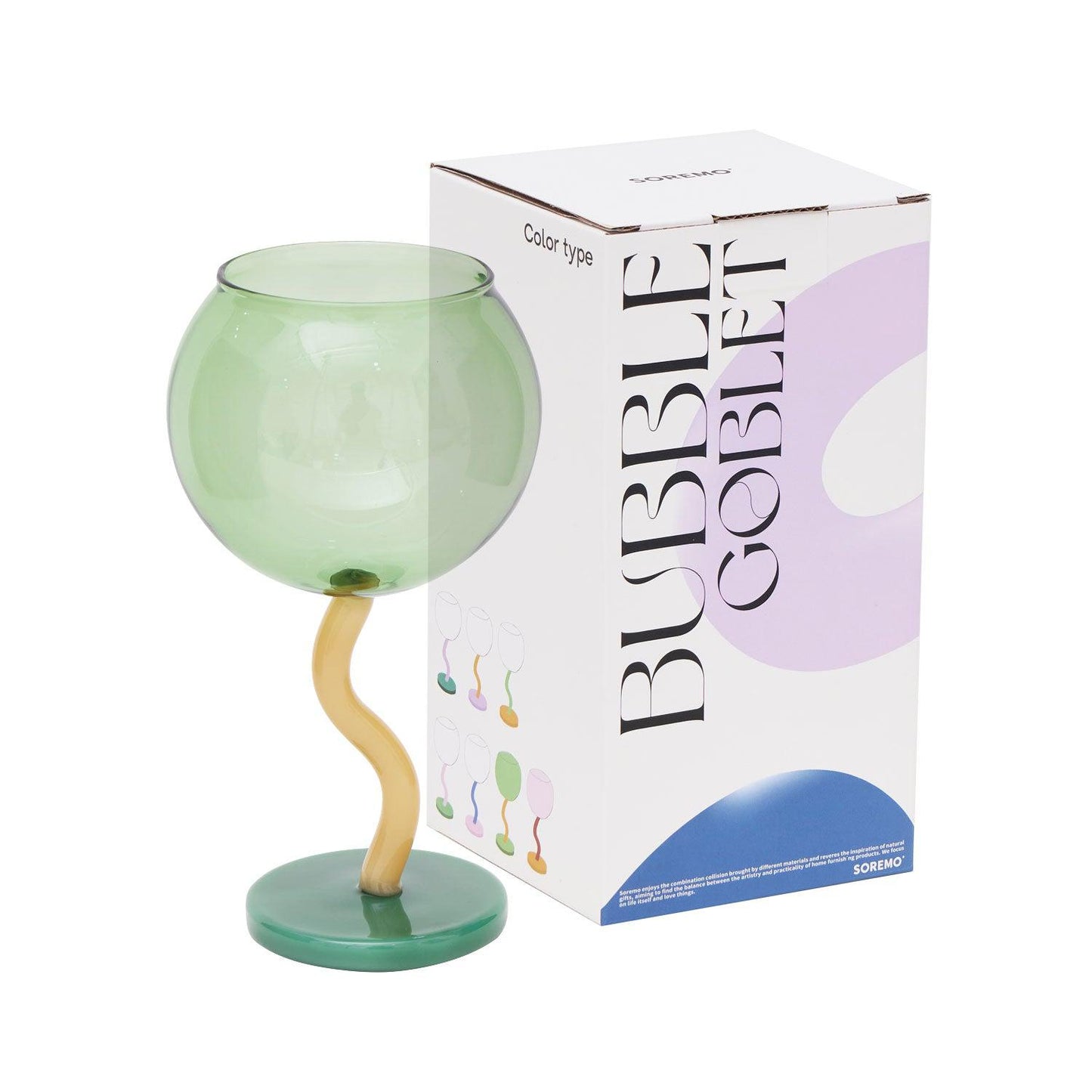 SRM - Candy Bubble Spiral Wine Glass Goblet-Drinkware- A Bit Sleepy | Homedecor Concept Store