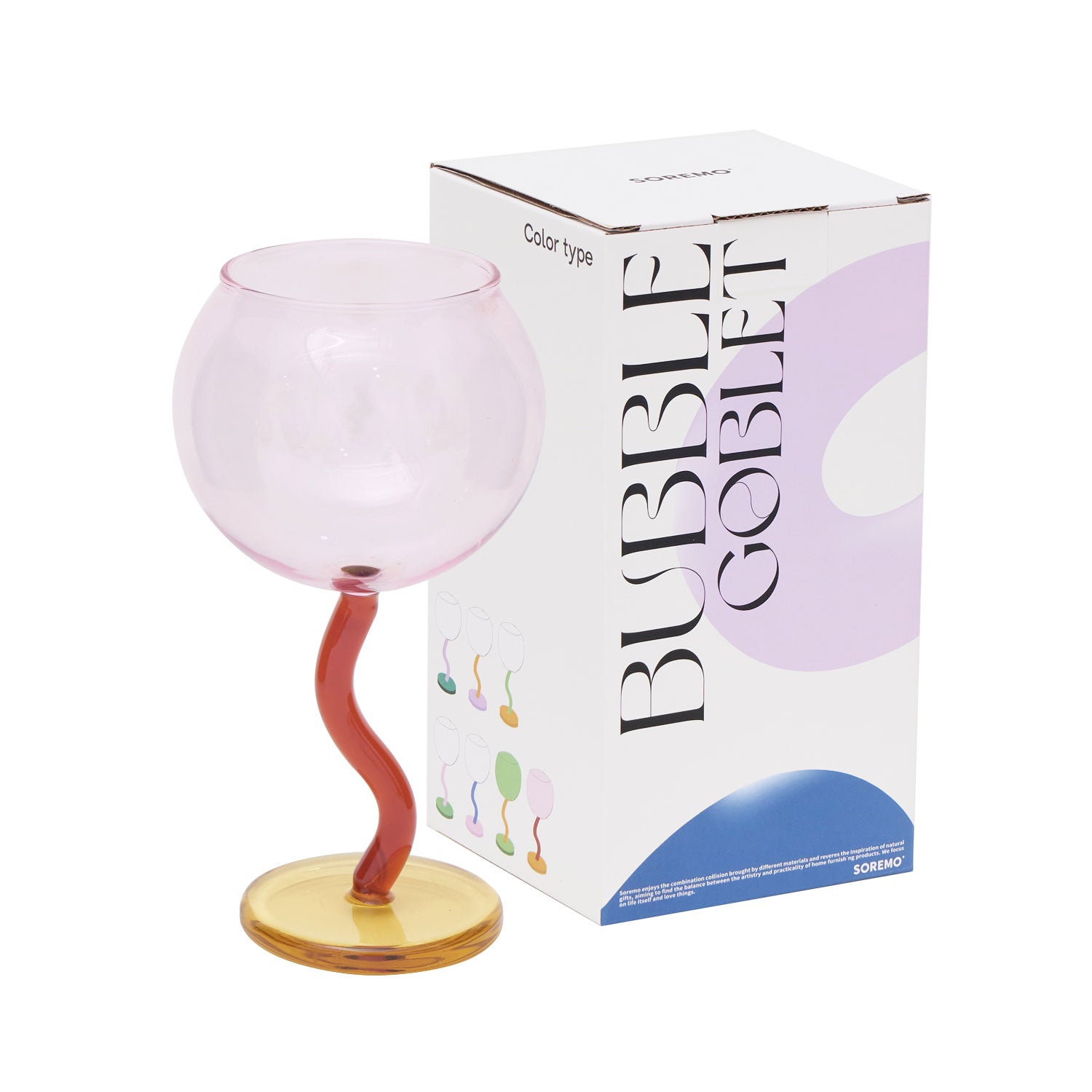 SRM - Candy Bubble Spiral Wine Glass Goblet-Drinkware- A Bit Sleepy | Homedecor Concept Store