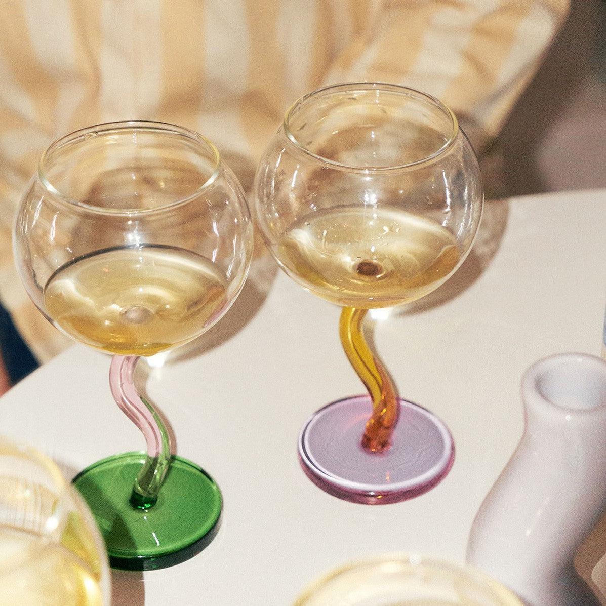 SRM - Candy Bubble Spiral Wine Glass Goblet-Drinkware- A Bit Sleepy | Homedecor Concept Store