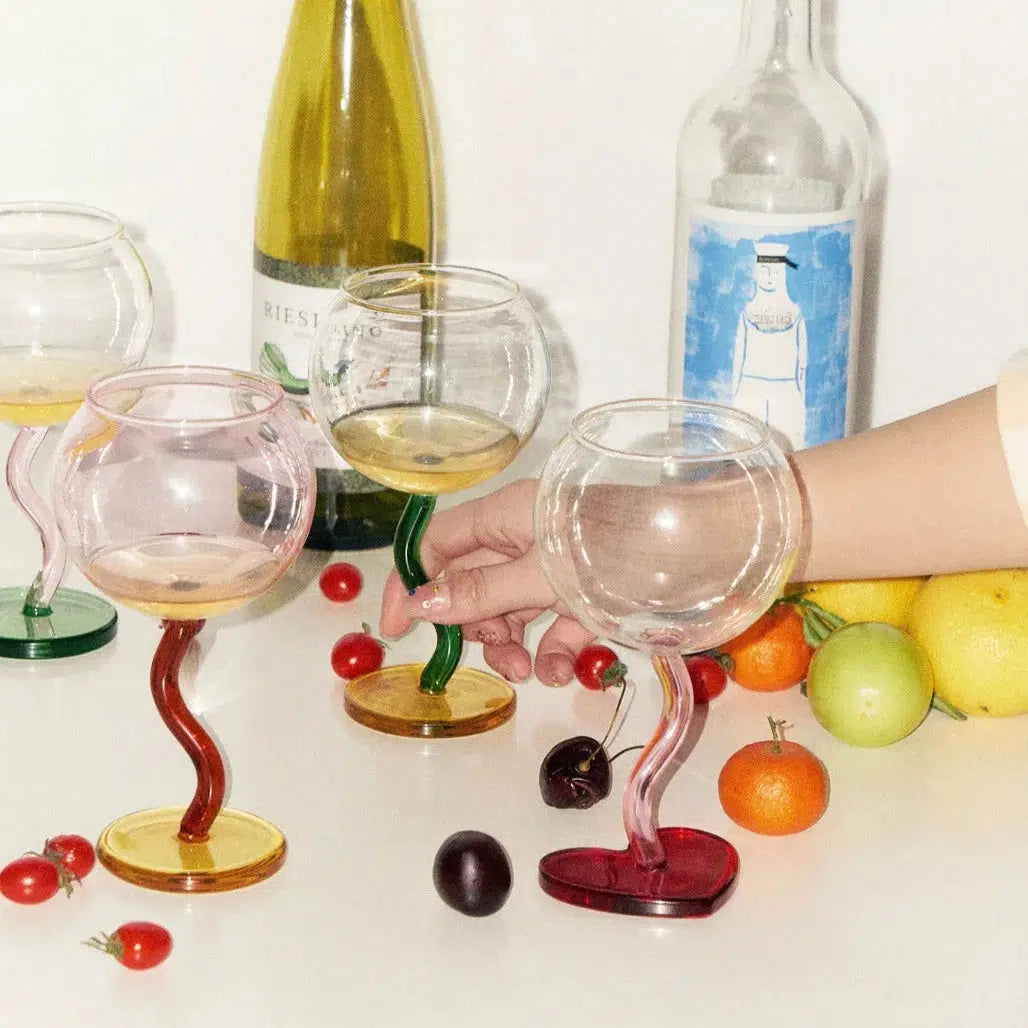 SRM - Candy Bubble Spiral Wine Glass Goblet-Drinkware- A Bit Sleepy | Homedecor Concept Store
